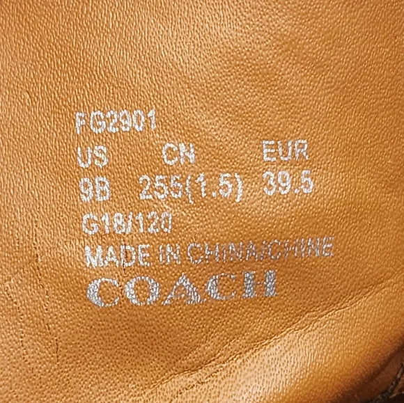 COACH "Elisa" Snakeskin-Printed Leather Heeled Boots - Black/Tan/White - Size 9 - Picture 9 of 13